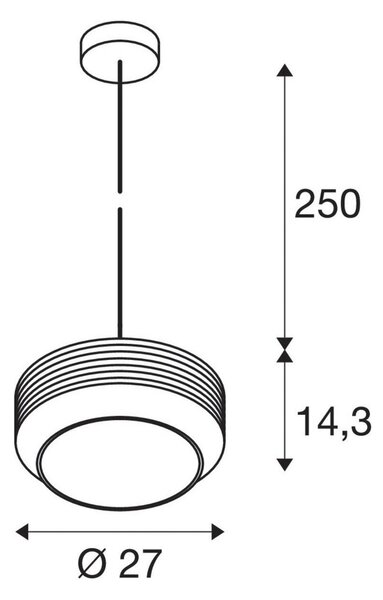 Závěsná svítidlo SLV, Pantilo Rope 27, stmívatelné, Hnědá / Rezavá, Obývací pokoj, Sklo, Moderní