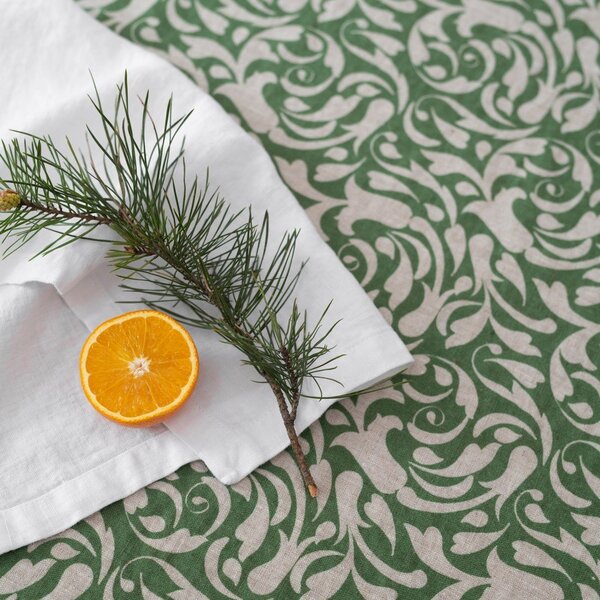 Lněná utěrka 45x65 cm Evergreen Damask – Linen Tales