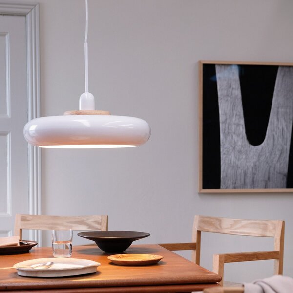 Závěsná svítidlo Dyberg Larsen, Planet, stmívatelné, Bílá, Obývací pokoj, Kov, Design