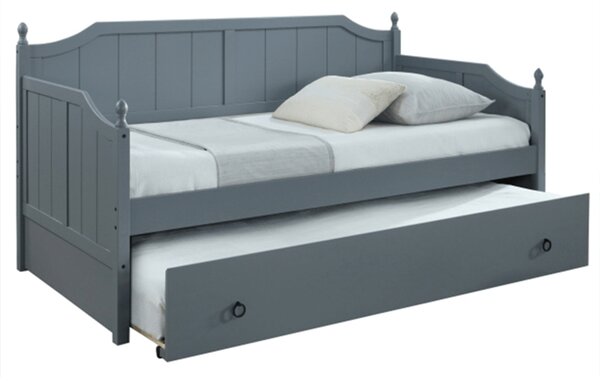 Jednolůžková postel s přistýlkou 90 cm Byrma (šedá) (s rošty). 1002498