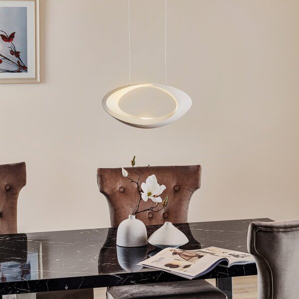 Závěsná svítidlo Artemide, Cabildo, stmívatelné, Bílá, Obývací pokoj, Kov, Design