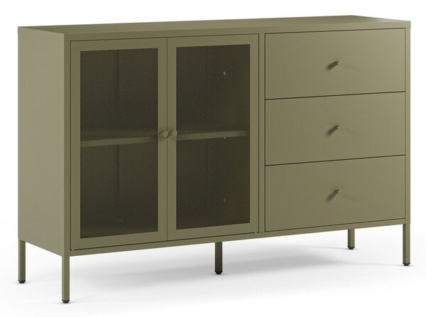 Zelená kovová komoda 140x90x40 cm Fayna – Marckeric