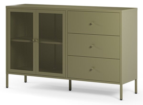 Zelená kovová komoda 140x90x40 cm Fayna – Marckeric