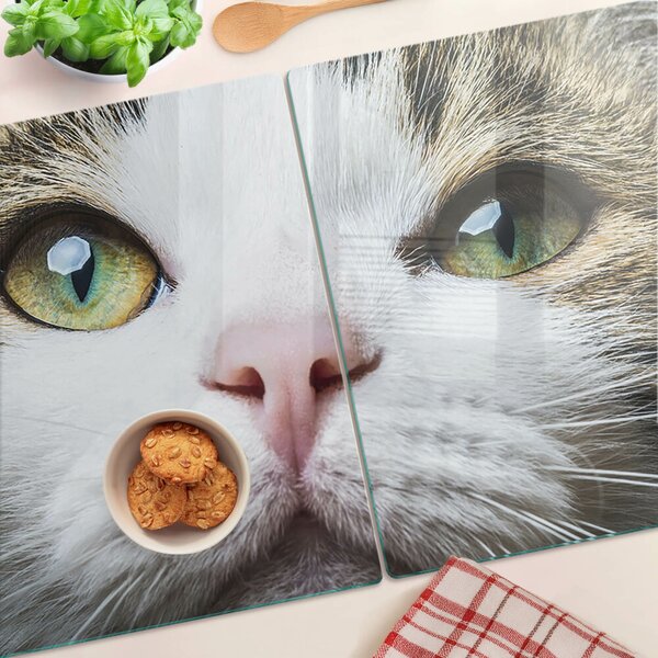 Skleněné krájecí prkénko Kočka se zelenýma očima ddk-nr-wm-00005749