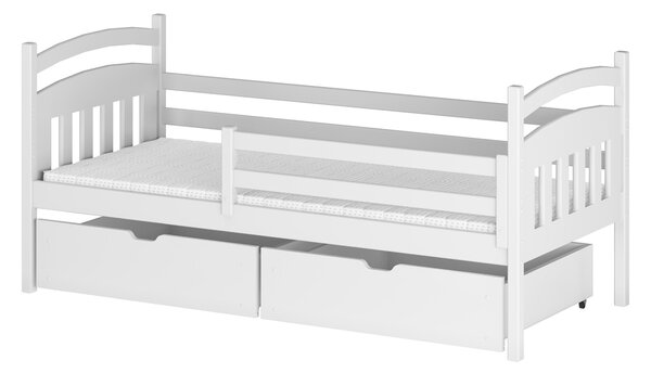 Dětská postel 90 cm Susy (s roštem a úl. prostorem) (bílá). 1012973