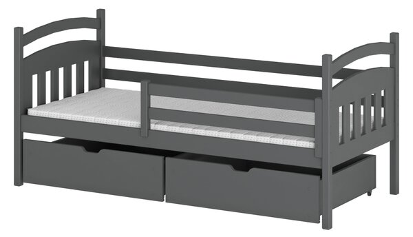 Dětská postel 80 cm Susy (s roštem a úl. prostorem) (grafit). 1012830