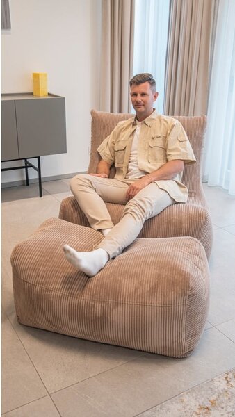 Zelený manšestrový sedací vak Plus 100 Lounge – SLOWDOWN