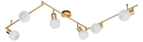 Stropní Lampa Lindby, ELAINA, stmívatelné, Zlatá / mosazná, Obývací pokoj, Kov, Moderní