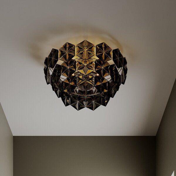 Stropní Lampa By Rydéns, Monarque, stmívatelné, Černá, Obývací pokoj, Plast, Design