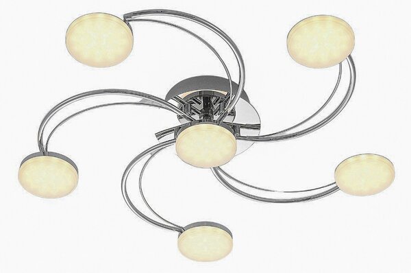 Stropní Lampa Lindby, Rouven, Metalická, Obývací pokoj, Kov, Moderní