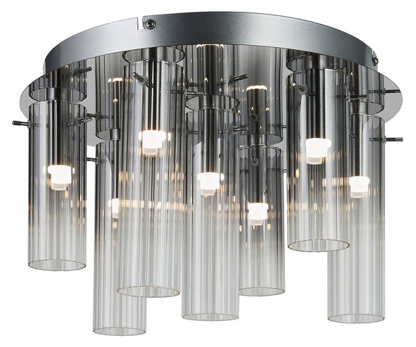 Stropní Lampa Lucande, Korvitha, stmívatelné, Šedá, Obývací pokoj, Sklo, Moderní