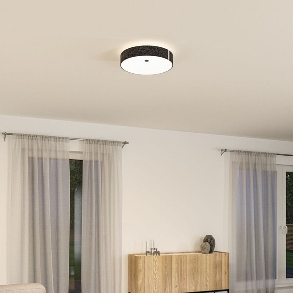 Stropní Lampa Paulmann, Malika, stmívatelné, Černá, Obývací pokoj, Tkanina / Textil, Moderní