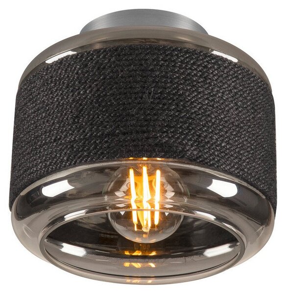 Stropní Lampa SLV, Pantilo Rope 19, stmívatelné, Černá, Obývací pokoj, Sklo, Moderní