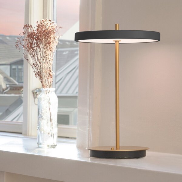 Stolní lampa UMAGE, Asteria Move, stmívatelné, Zlatá / mosazná, Obývací pokoj, Kov, Design