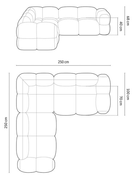 Hnědá rohová pohovka Loretto – Cosmopolitan Design