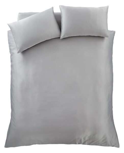 Šedé saténové povlečení na dvoulůžko/prodloužené 230x220 cm Silky Soft – Catherine Lansfield
