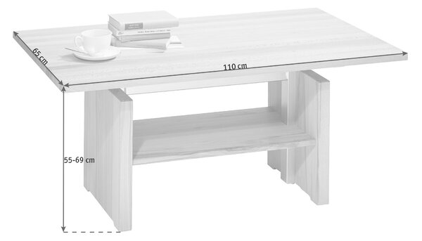 KONFERENČNÍ STOLEK, barvy buku, dřevo, kov, 110/65/55-69 cm Linea Natura - Konferenční stolky, Online Only