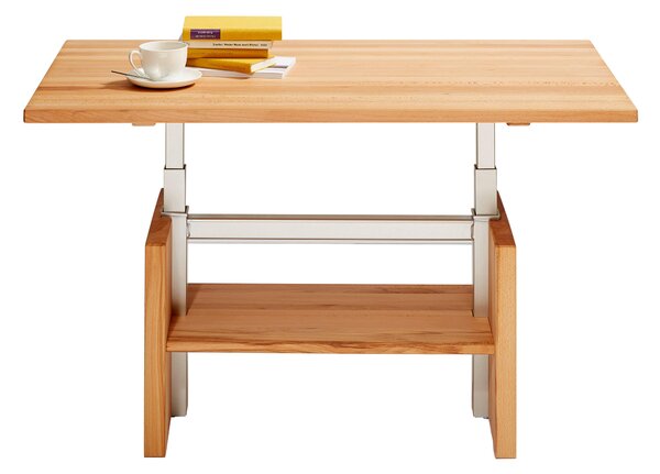 KONFERENČNÍ STOLEK, barvy buku, dřevo, kov, 110/65/55-69 cm Linea Natura - Konferenční stolky, Online Only