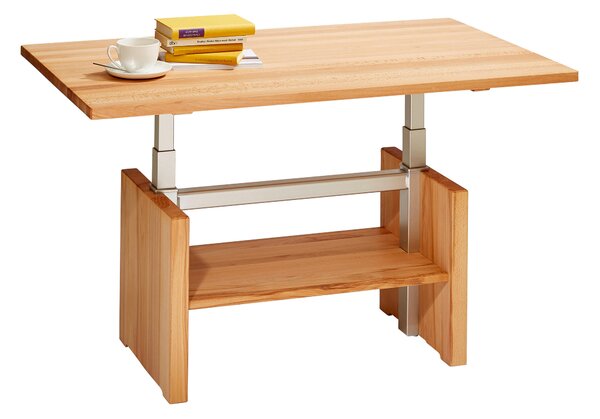 KONFERENČNÍ STOLEK, barvy buku, dřevo, kov, 110/65/55-69 cm Linea Natura - Konferenční stolky, Online Only