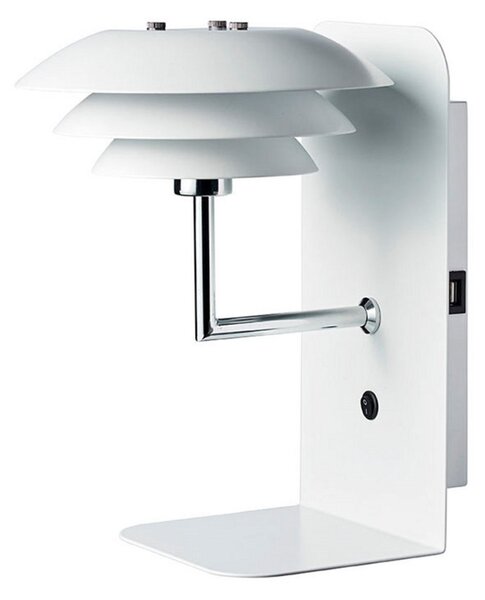 Nástěnná Svítidla Dyberg Larsen, DL20 USB Shelf, stmívatelné, Bílá, Ložnice, Kov, Skandinávský