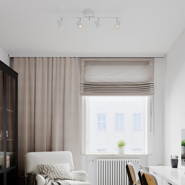 Stropní Lampa By Rydéns, Correct, stmívatelné, Bílá, Obývací pokoj, Kov, Moderní