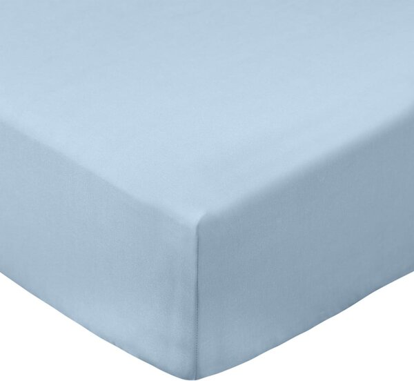 Modré napínací prostěradlo z bavlněného perkálu 90x190 cm Cotton Percale – Bianca