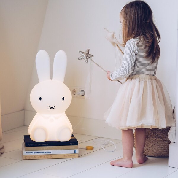 Stolní lampa Mr Maria, Miffy, stmívatelné, Bílá, Dětský pokoj, Plast