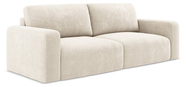 Krémová žinylková rozkládací/s úložným prostorem pohovka 252 cm Kona – Makamii