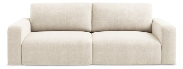 Krémová žinylková rozkládací/s úložným prostorem pohovka 252 cm Kona – Makamii