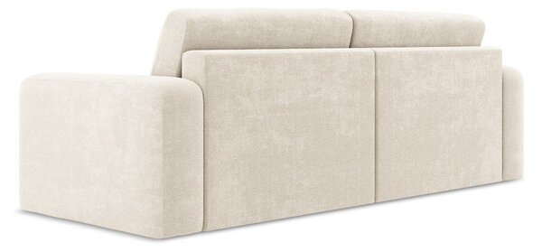 Krémová žinylková rozkládací/s úložným prostorem pohovka 252 cm Kona – Makamii