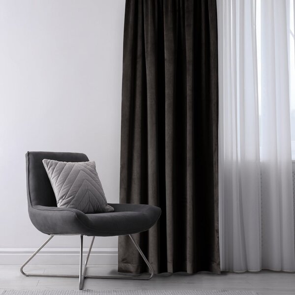 Černý sametový dimout závěs 140x245 cm Eyelets – Restilo