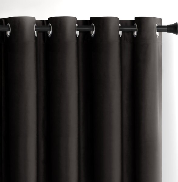 Černý sametový dimout závěs 140x245 cm Eyelets – Restilo
