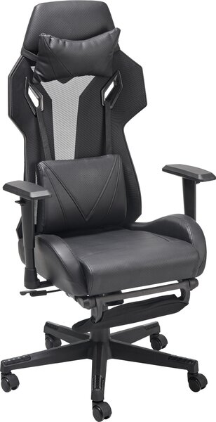 HERNÍ ŽIDLE, vzhled kůže, síťovina, černá MID.YOU - Online Only kancelářské židle, Online Only