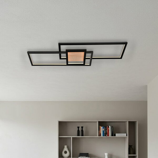 Stropní Lampa Lindby, Emiljan, stmívatelné, Černá, Obývací pokoj, Kov, Moderní