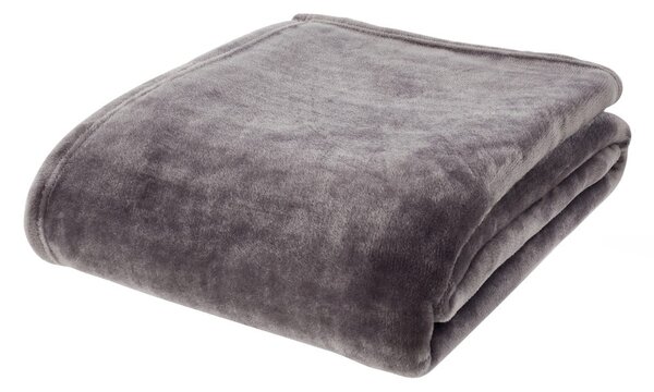 Tmavě šedá deka z mikroplyše 130x170 cm Raschel Velvet – Catherine Lansfield