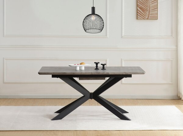 JÍDELNÍ STŮL, šedá, 160-200/90/76 cm P & B - Jídelní stoly, Online Only