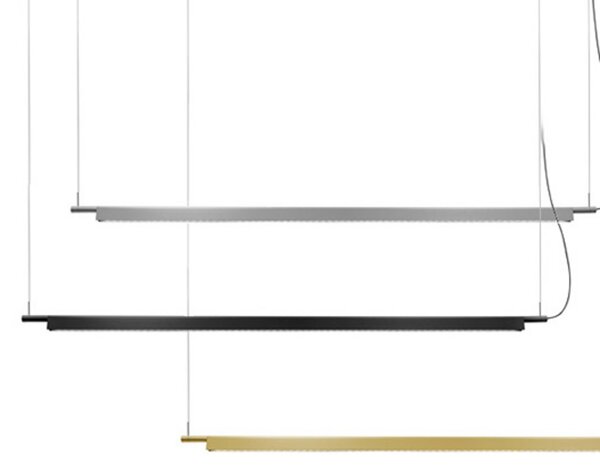 Závěsná svítidlo Luceplan, Compendium, stmívatelné, Černá, Obývací pokoj, Kov, Design