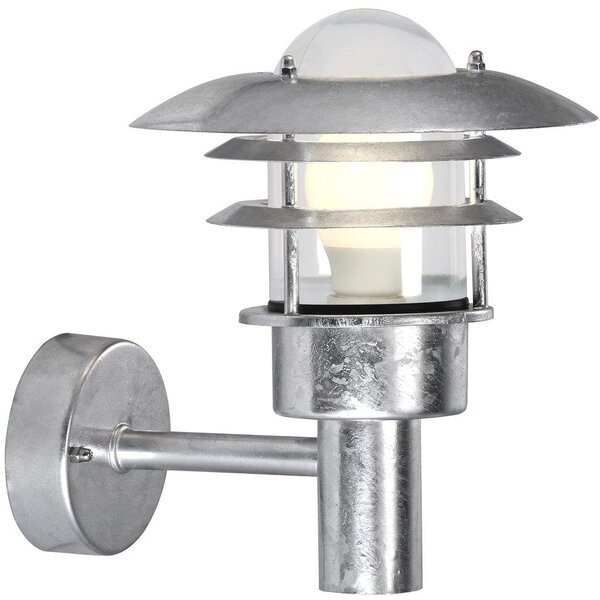 NOR 71431031 Venkovní nástěnné svítidlo Lønstrup 22 1x60W E27 galvanizovaná čirá - NORDLUX