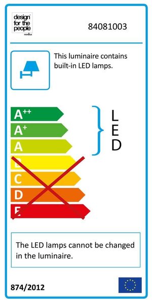 NOR 84081003 Venkovní nástěnné svítidlo Front 26 1x9,8W LED černá opál - NORDLUX