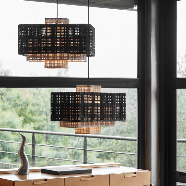 Závěsná svítidlo Forestier, Matrix, stmívatelné, Černá, Obývací pokoj, Design