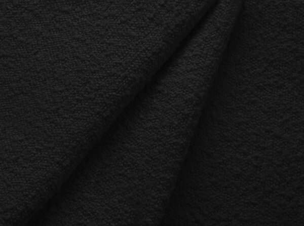 Černá rozkládací/s úložným prostorem rohová pohovka z textilie bouclé (levý roh/s lenoškou) Kyoto – Cosmopolitan Design
