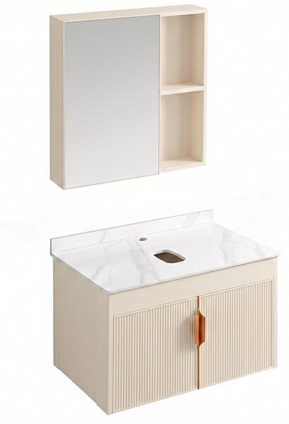 Sada Koupelnového Nábytku S Pracovní Deskou Rea Top Aa147 Modo 60Cm Béový