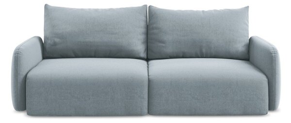 Modrá sametová rozkládací/s úložným prostorem pohovka 238 cm Kalena – Makamii