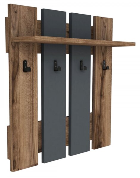 Hanah Home Nástěnný věšák Mita 70 cm hnědý/černý