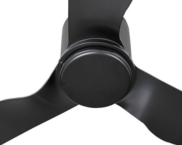 Stropní ventilátor Aulo Ø 123 cm černý tichý DC - Lindby Lindby, Aulo, Černá, Obývací pokoj, Kov, Moderní