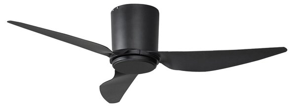 Stropní ventilátor Aulo Ø 123 cm černý tichý DC - Lindby Lindby, Aulo, Černá, Obývací pokoj, Kov, Moderní