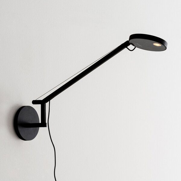 Nástěnná Svítidla Artemide, Demetra Micro, stmívatelné, Černá, Pracovna, Kov, Design