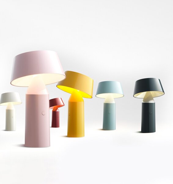 Stolní lampa MARSET, Bicoca, stmívatelné, Modrá, Obývací pokoj, Plast, Design