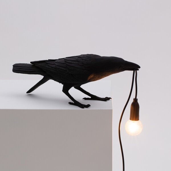 Stolní lampa SELETTI, Bird Lamp, Černá, Obývací pokoj, Plast, Design