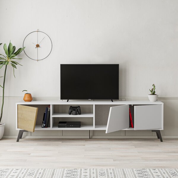TV stolek Houseland FIONA 180 cm bílý/dub safírový
